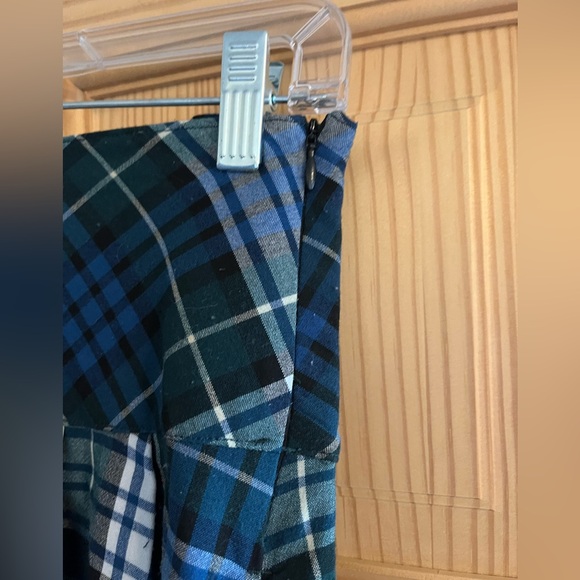 American Eagle Plaid Skirt Blue Green Size 00 - Picture 3 of 6